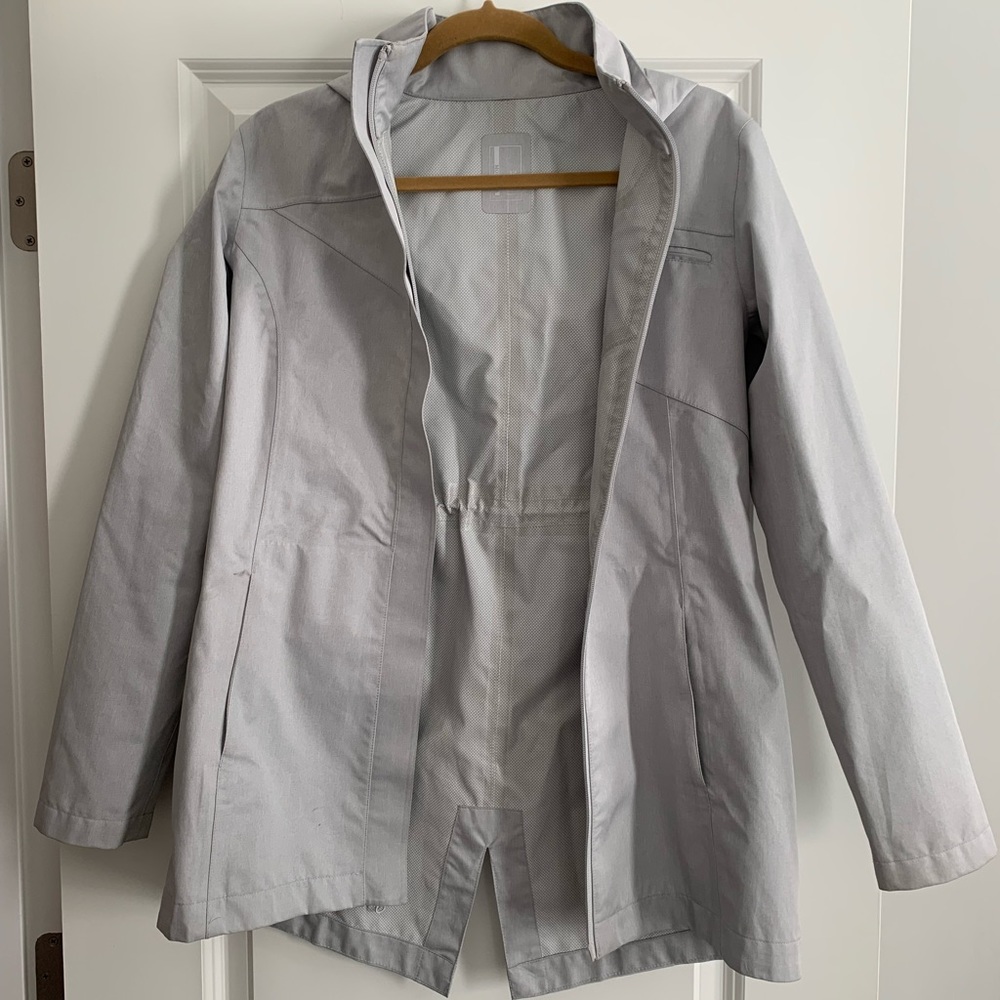 Light Grey Long Windbreaker Raincoat